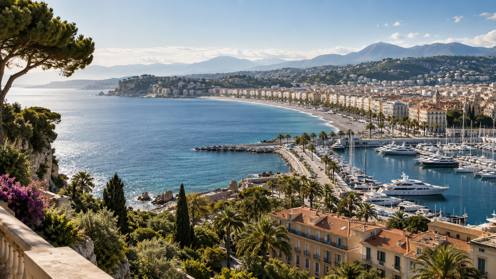 Nice and the French Riviera on the Mediterranean coast