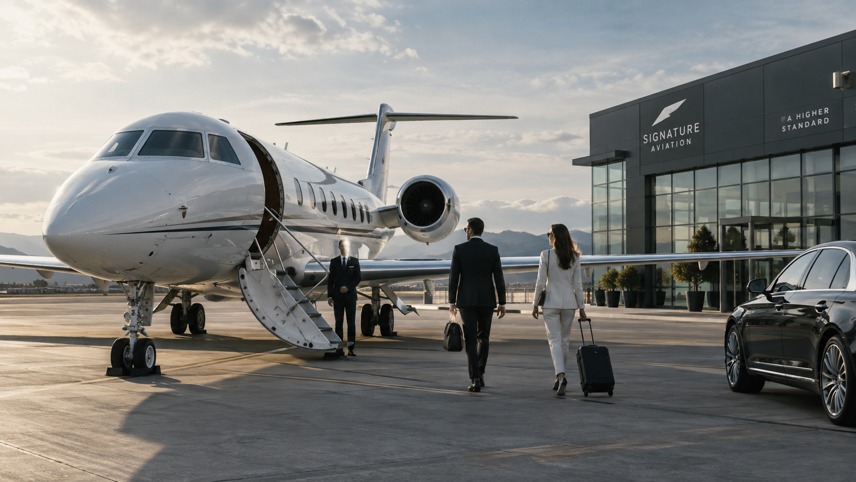 Private jet business travel to London